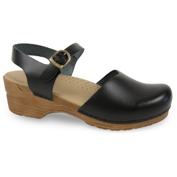 Sandal, PU Leather Upper, Polyurethane Outsole, Black, Size 5.5-6 M
